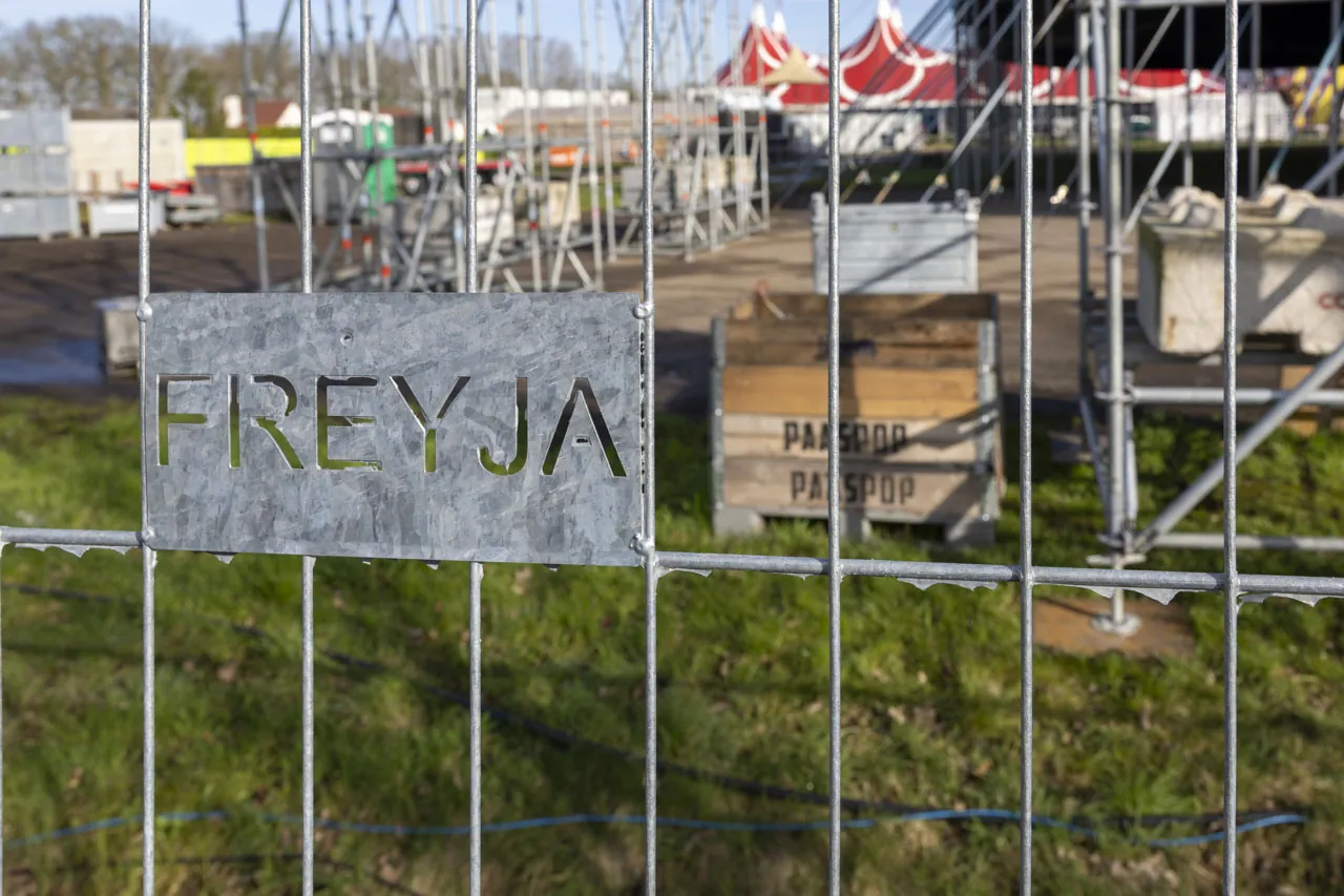 Freyja-bord op het festivalterrein